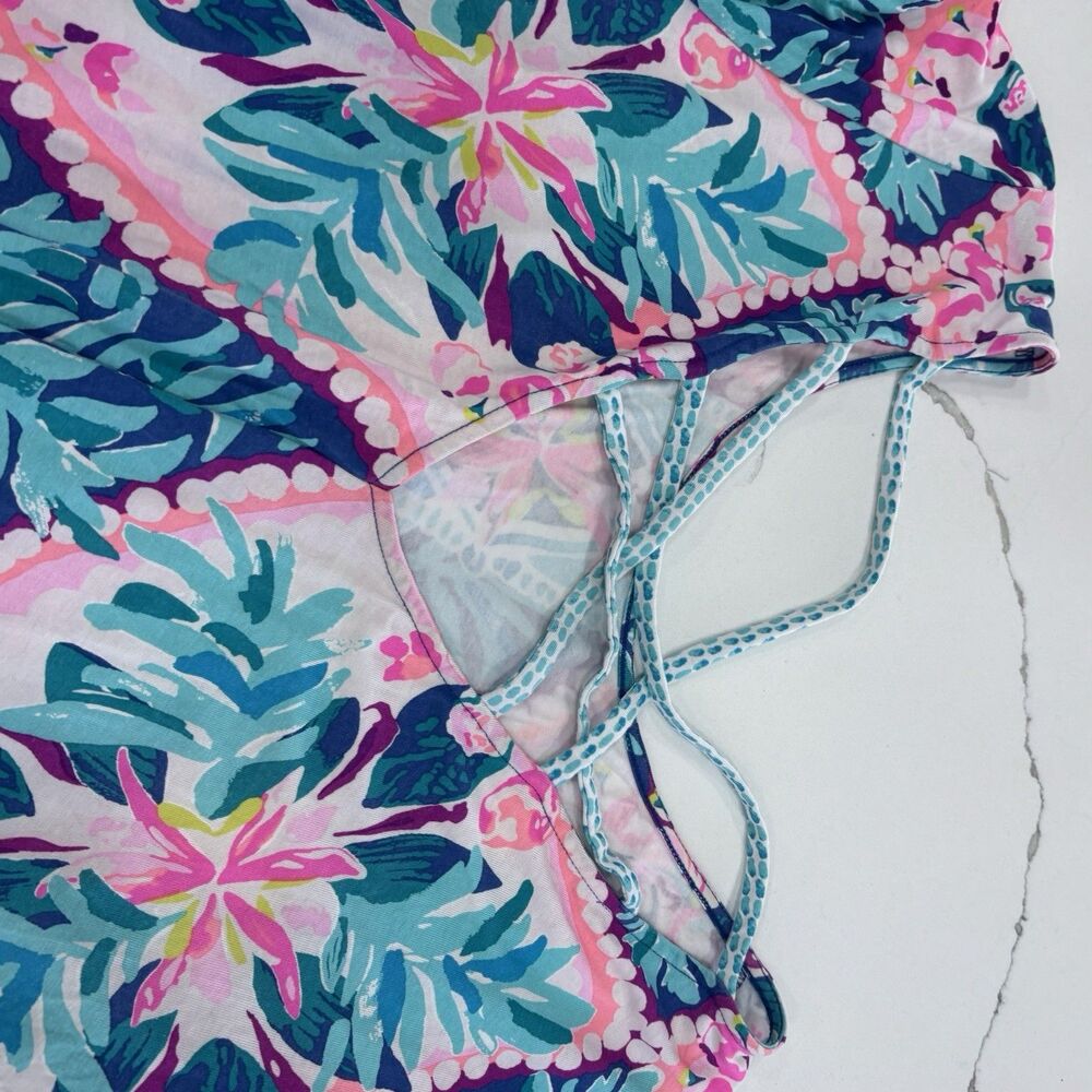 Lilly Pulitzer Dress Size XL Ophelia Swing Seaside Aqua Coconut Cove Engineered - Picture 8 of 8
